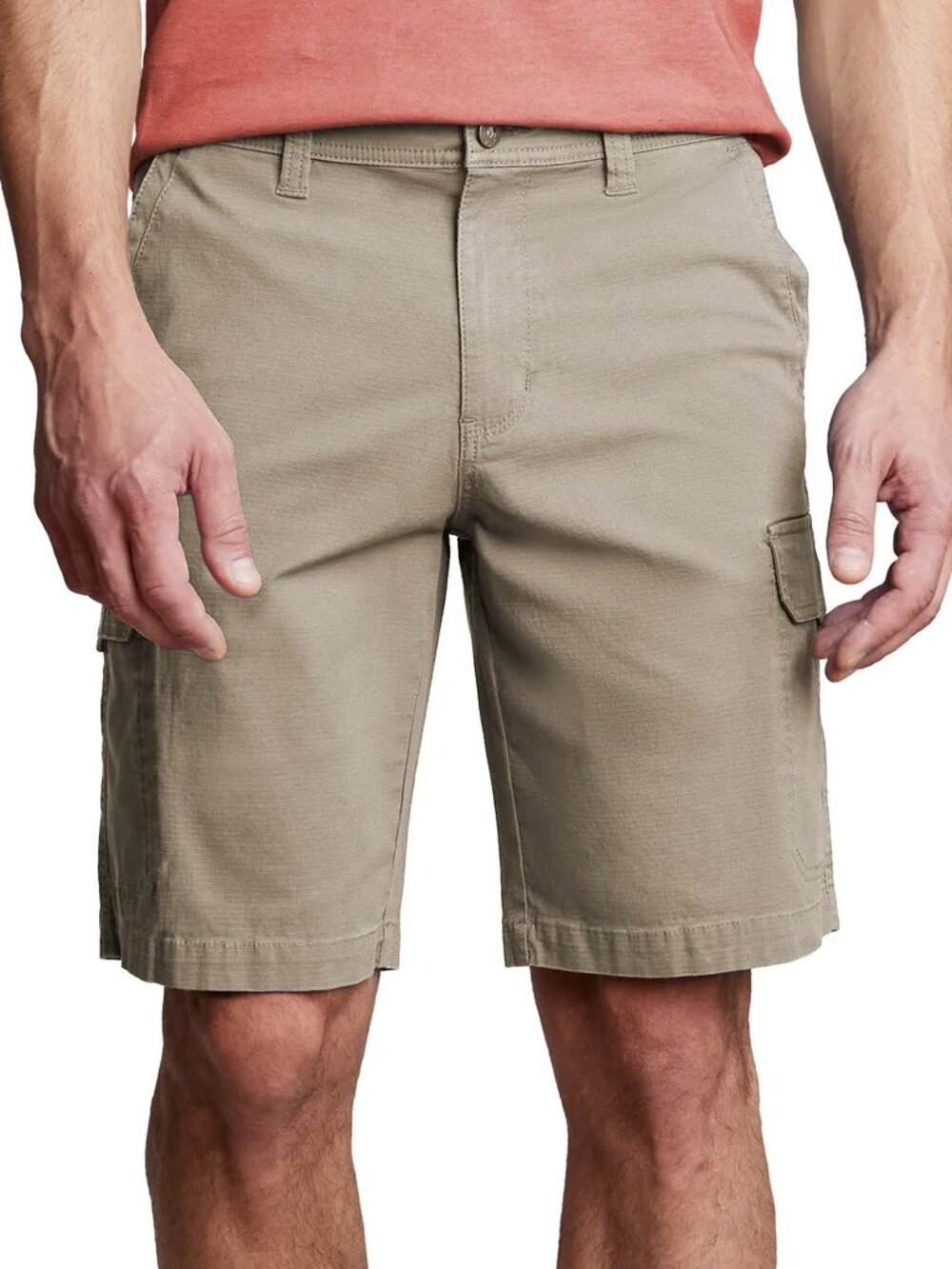 Copper & Oak Men’s Cargo Shorts Tan Size: 38 Cotton Flex Waist 10” Inseam, NWT